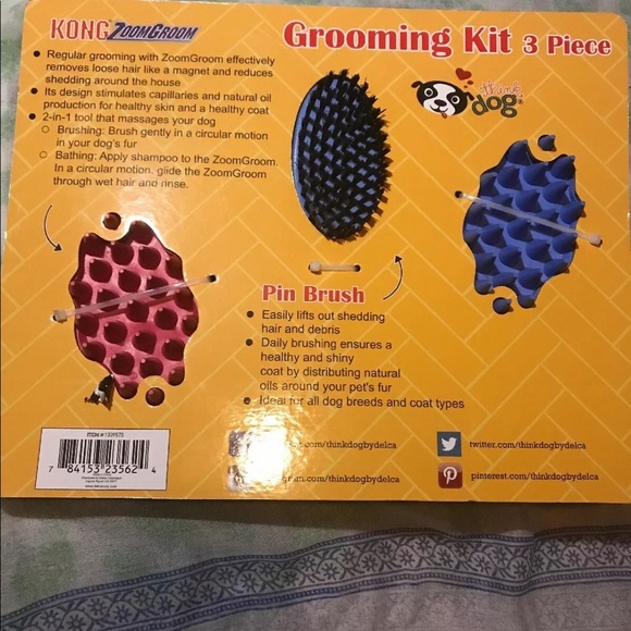 Kong Zoom Groom 3 Pc Dog Grooming Kit - Picture 2 of 4